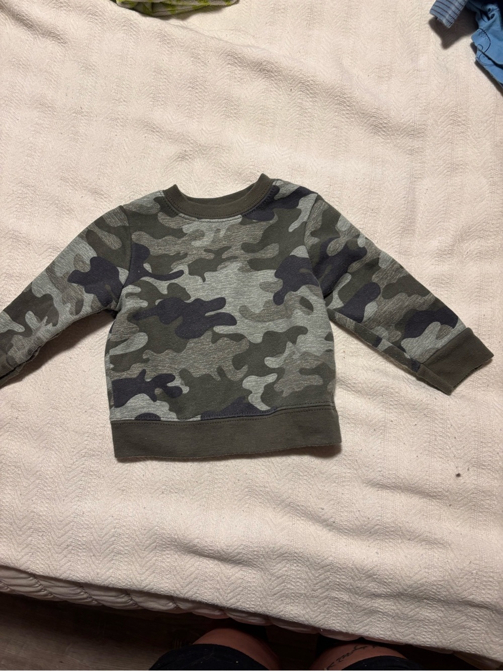 Kids Camouflage Crewneck Sweatshirt - Green Camo